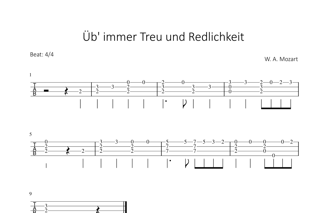 Üb immer Treu und Redlichkeit (arr. Bettina Schipp)