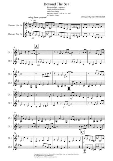 Beyond The Sea (arr. David Burndrett)