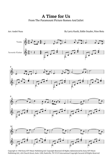 A Time For Us (love Theme) (arr. André Nusa)