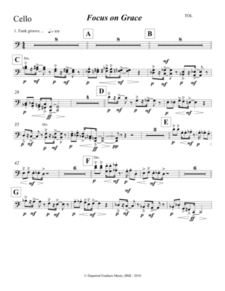 Focus on Grace ... A concerto for jazz saxophone and orchestra (2010) Cello part