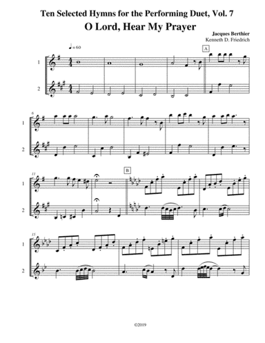 Ten Selected Hymns for the Performing Duet, Vol. 7 - flute and clarinet (bass clarinet) (arr. Kenneth D. Friedrich)