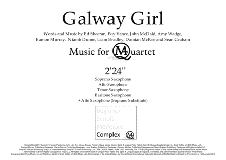 Galway Girl (arr. Music4Quartet)