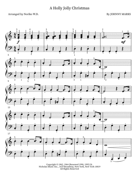 A Holly Jolly Christmas (arr. Noriko W.D.)