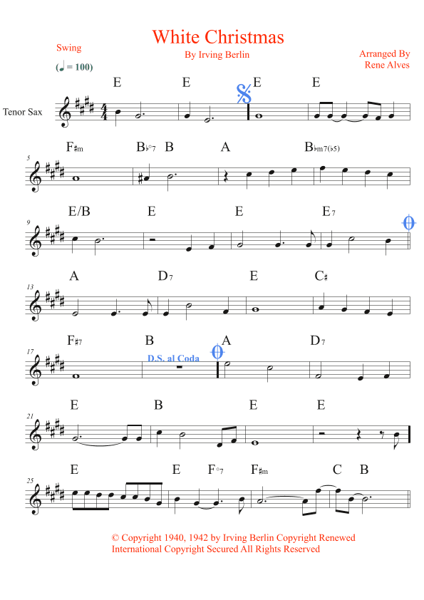 White Christmas (arr. Rene Alves)