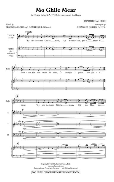 Mo Ghile Mear (arr. Desmond Earley)
