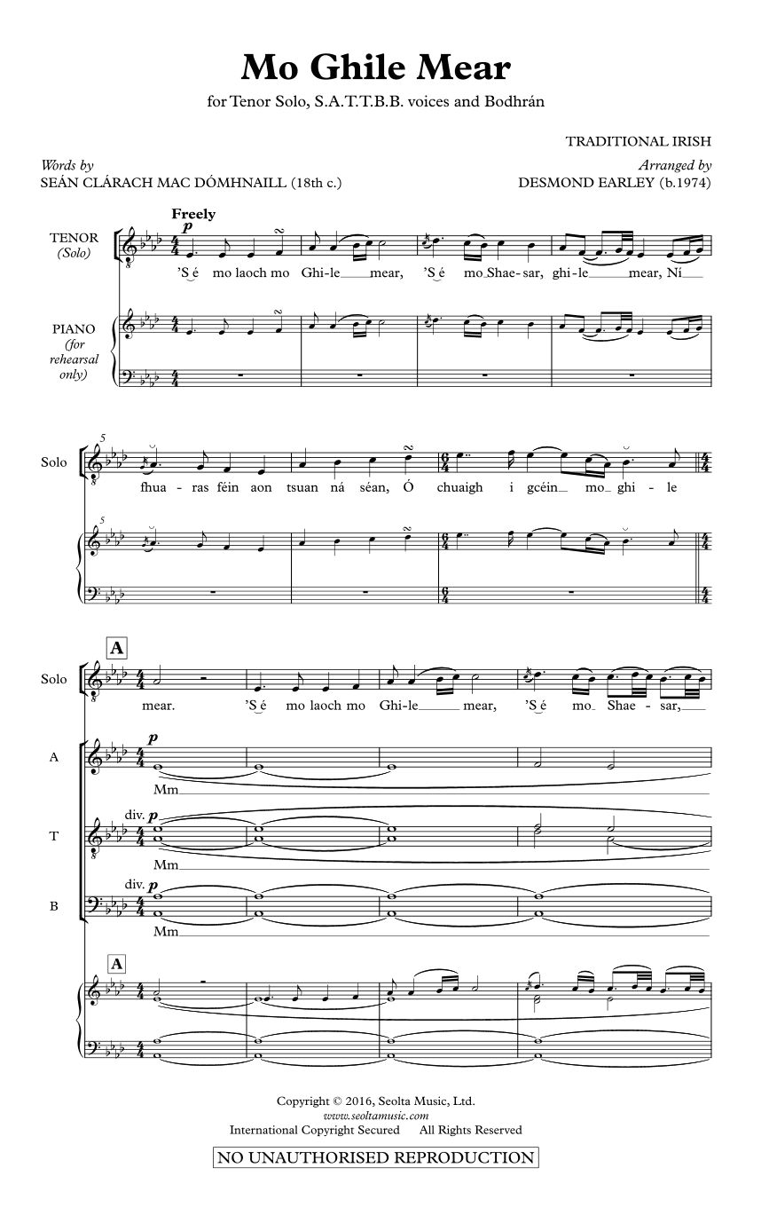 Mo Ghile Mear (arr. Desmond Earley)