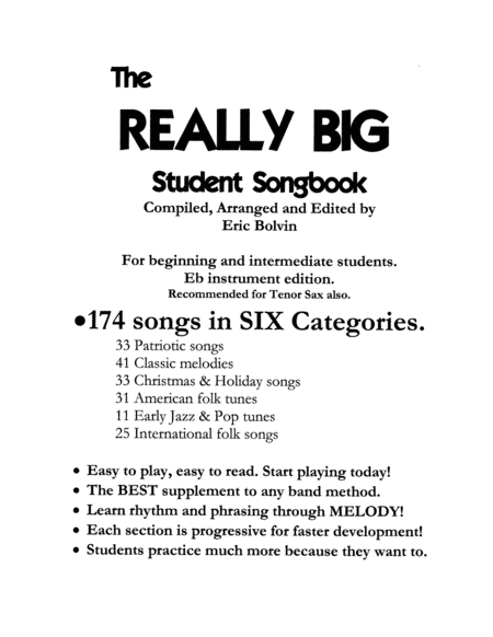 The Really Big Student Songbook Eb edition (arr. Faded Duck Music)