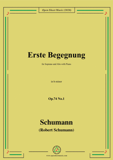 Schumann-Erste Begegnung,Op.74 No.1,in b minor,for Voice and Piano (arr. MSM)