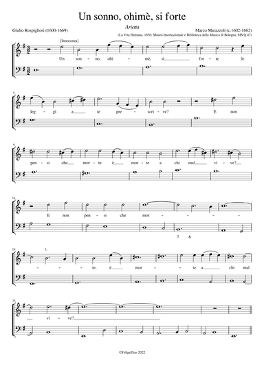 Un sonno ohimè sì forte (arr. Early Music Scores)