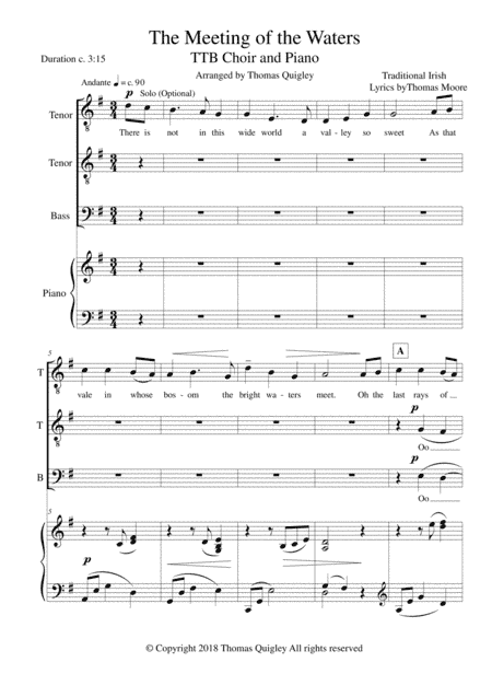 The Meeting of the Waters (arr. Thomas Quigley)