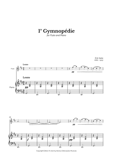 Gymnopédie No.1 for Flute and Piano (arr. Marcos Soares)