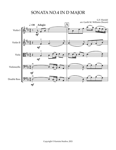 SONATA #4 BY J.S. BACH (arr. Garth M. Williams (Socan))