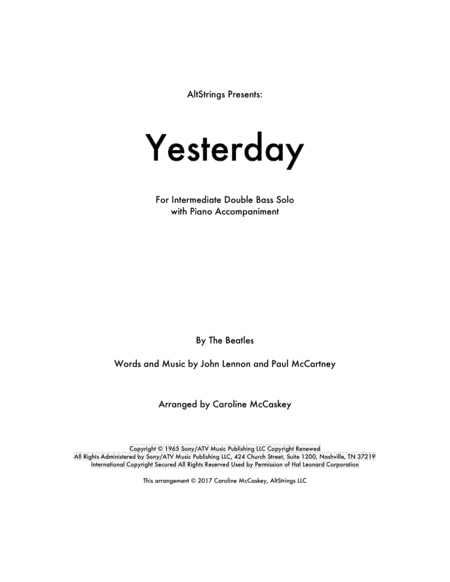Yesterday (arr. Caroline McCaskey)