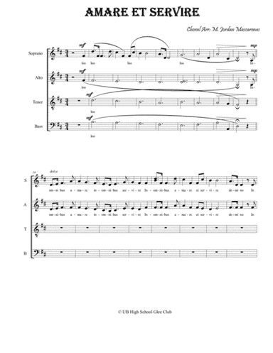 Amare Et Servire, In everything, Love and serve the Lord