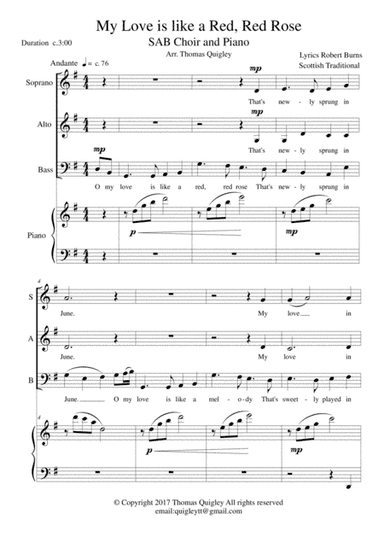 My Love is Like a Red, Red Rose (arr. Thomas Quigley)