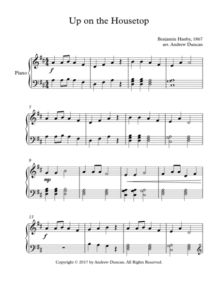 Up On the Housetop - Piano Solo (arr. Andrew Duncan)