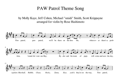Paw Patrol Theme (arr. Rose Hashimoto)