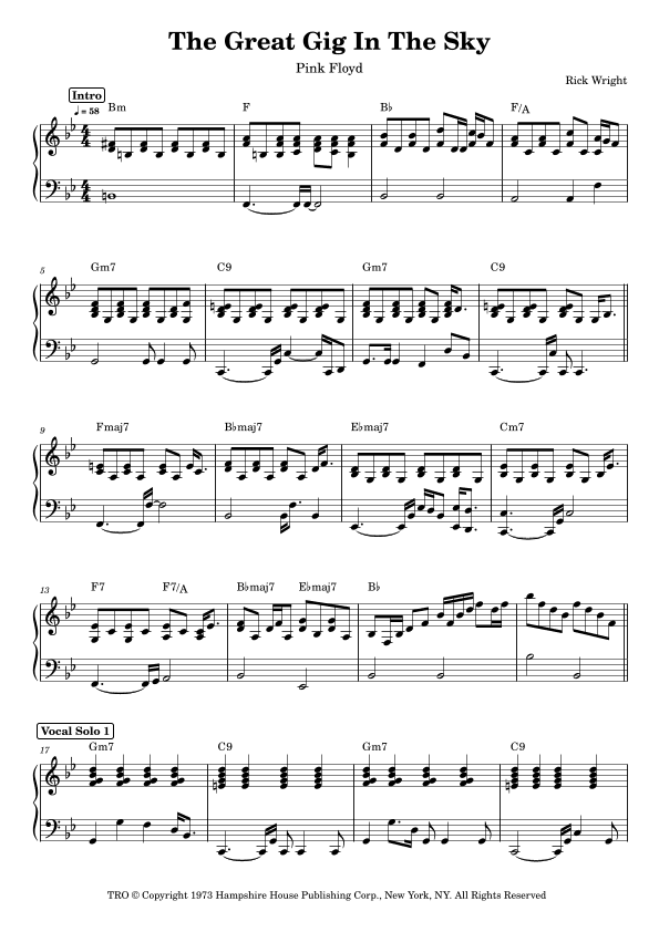 The Great Gig In The Sky (arr. Anacrusa)