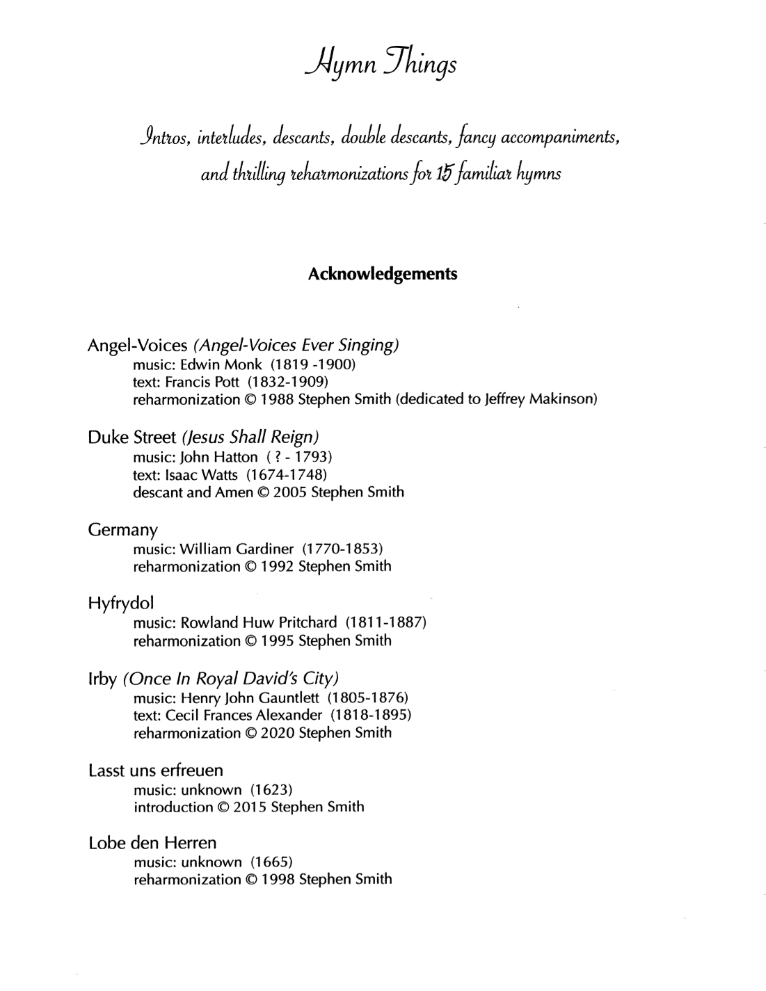 Hymn Things (arr. Stephen Smith)