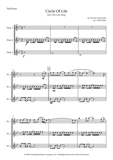 Circle Of Life (arr. Fabio Britto)