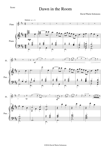 Dawn in the Room for flute and piano