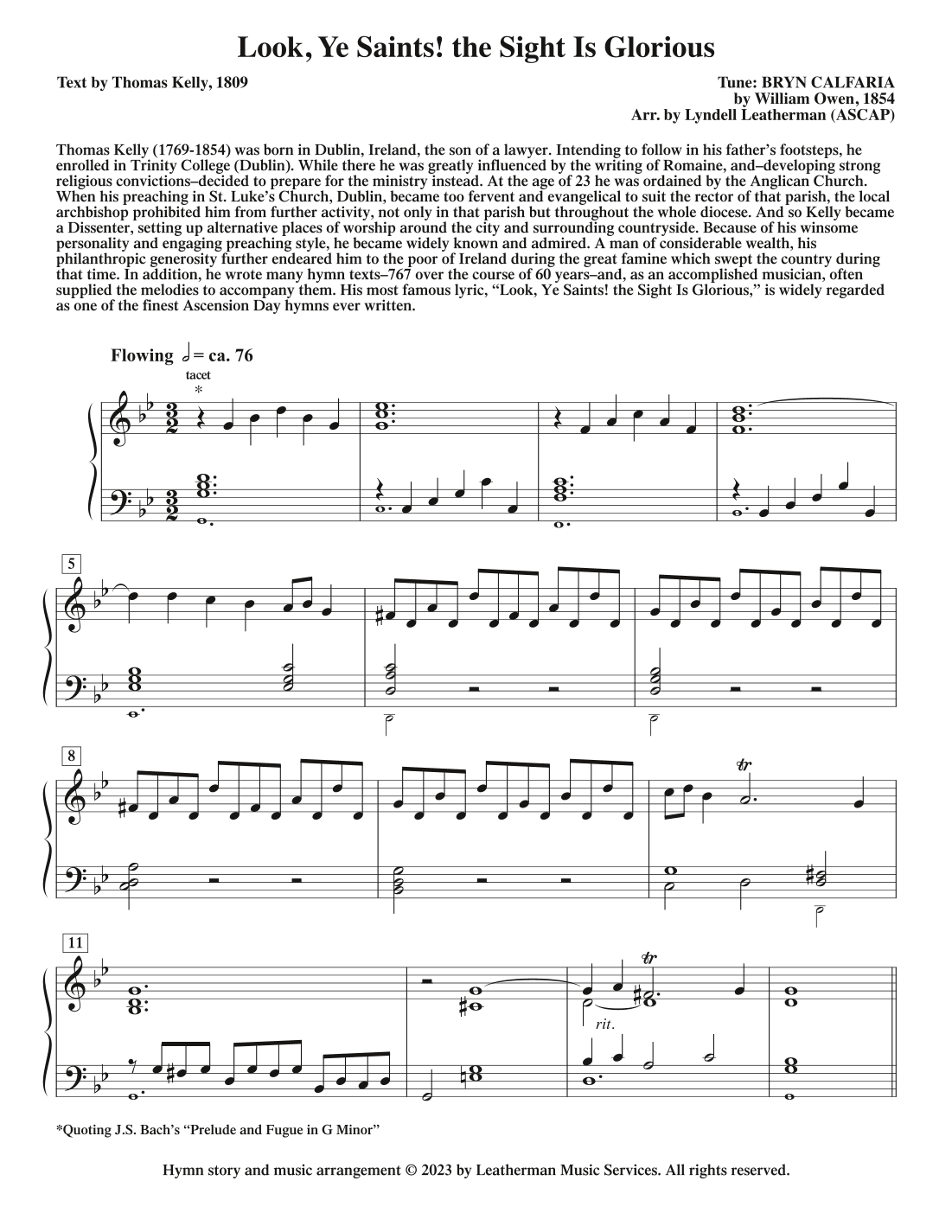 Look, Ye Saints! the Sight Is Glorious (arr. Lyndell Leatherman)