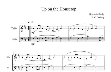 Up on the Housetop (Violin and Cello Duet) (arr. B. C. Dockery)