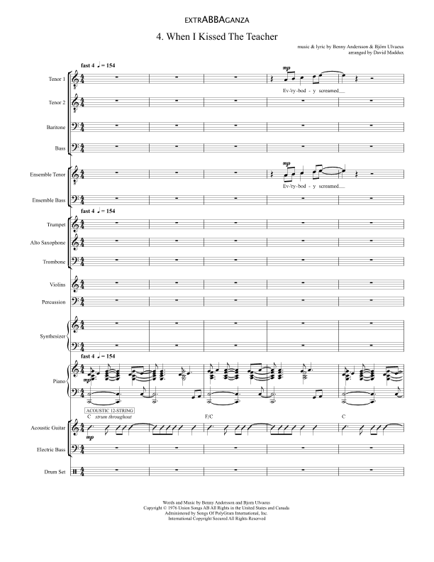 When I Kissed The Teacher (arr. David Maddux)