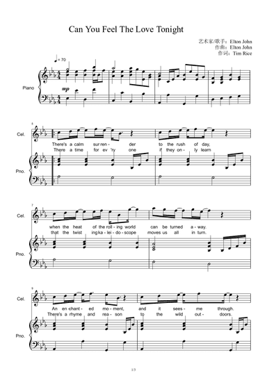 Can You Feel The Love Tonight (arr. Elton John)