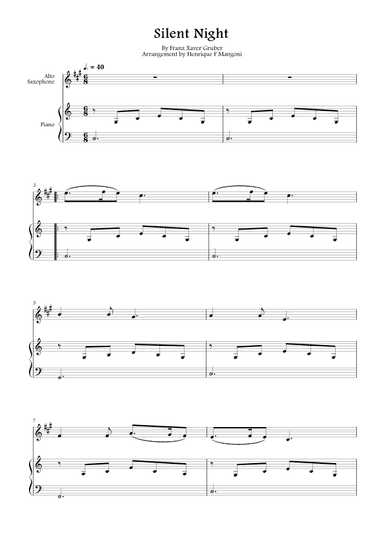 Silent Night (Stille Nacht) (arr. Henrique F Mangoni)