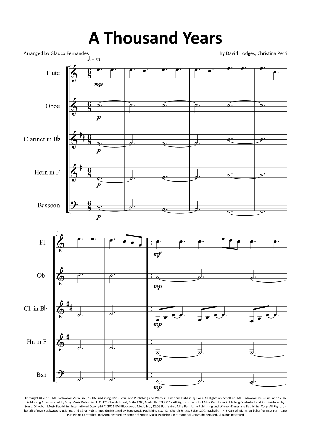 A Thousand Years (arr. Glauco Fernandes)