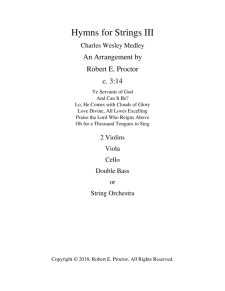 Hymns for Strings III - Charles Wesley (arr. Robert E. Proctor)