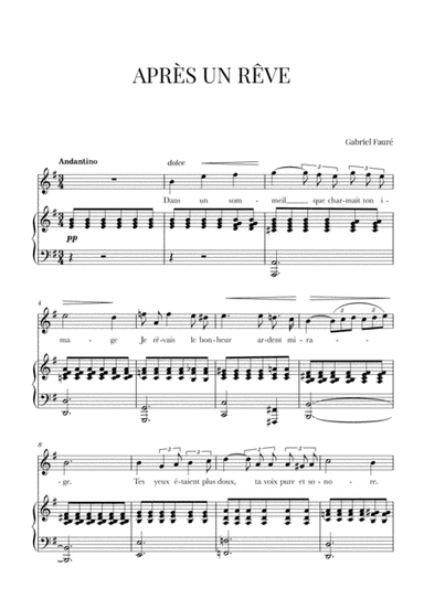 Fauré - Après un Rêve (E minor) (arr. Cadenza Editions)