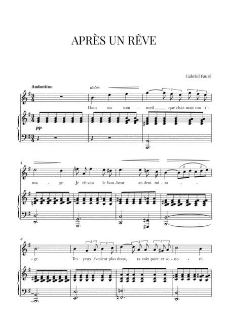 Fauré - Après un Rêve (E minor) (arr. Cadenza Editions)