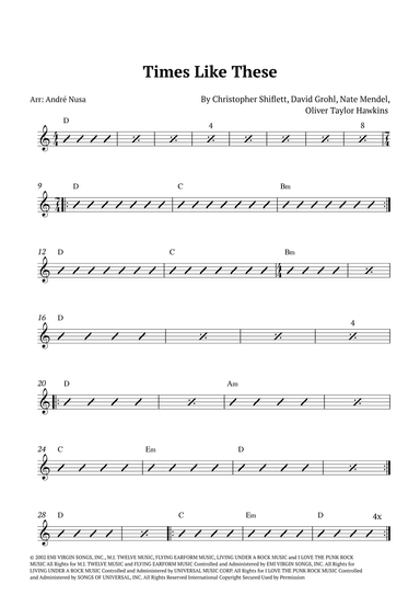 Times Like These (arr. André Nusa)