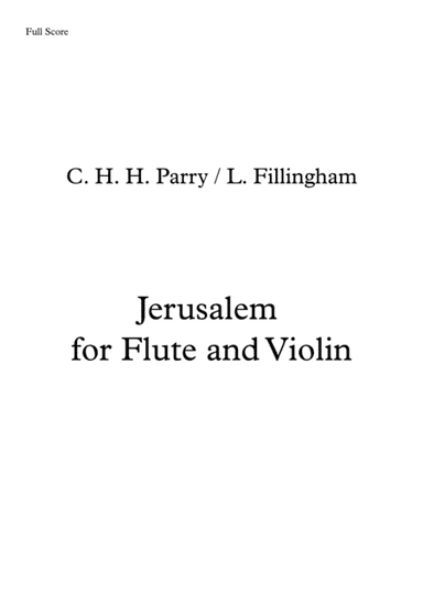 Jerusalem (arr. Lindsey Fillingham)