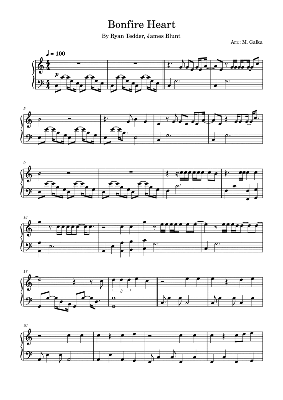 Bonfire Heart (arr. M. Galka)