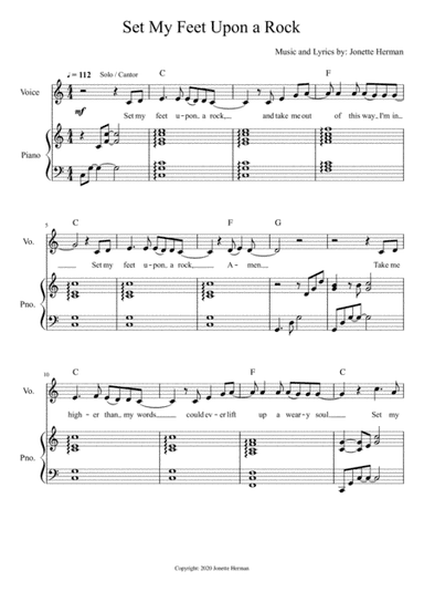 Set My Feet Upon a Rock (piano, guitar, and vocal)