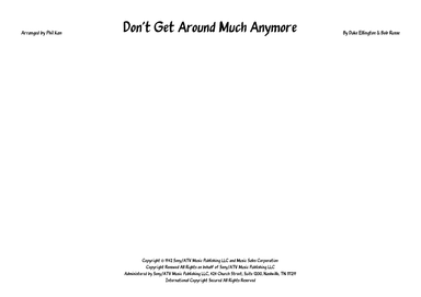 Don't Get Around Much Anymore (arr. Phil Kan)