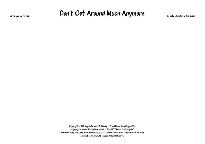 Don't Get Around Much Anymore (arr. Phil Kan)