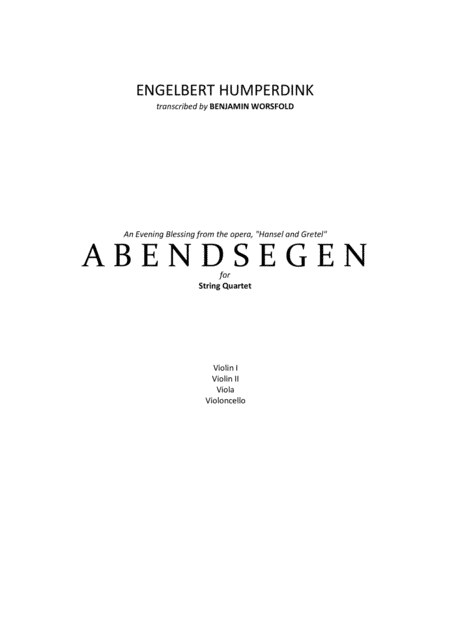 Abendsegen (arr. Benjamin Worsfold)