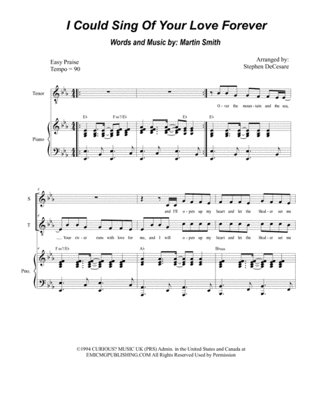 I Could Sing Of Your Love Forever (arr. Stephen DeCesare)