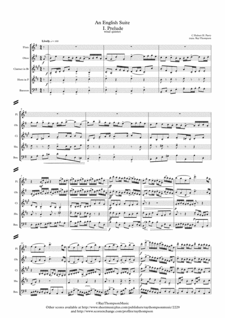 Parry: An English Suite I. Prelude - wind quintet (arr. Ray Thompson)
