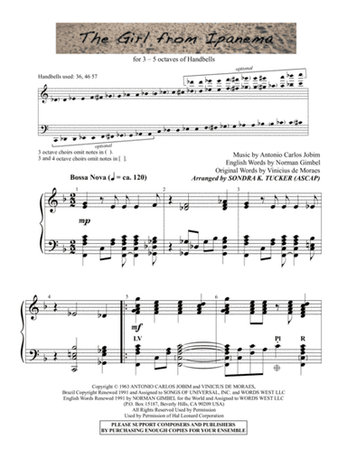 The Girl From Ipanema (Garota De Ipanema) (arr. Sondra K. Tucker)