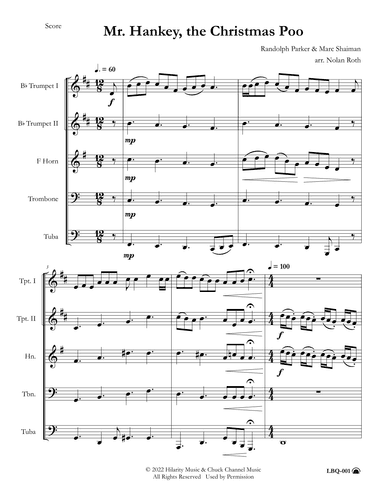 Mr. Hankey The Christmas Poo (arr. Nolan Roth)