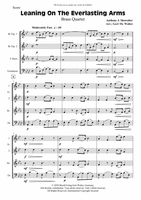 Leaning On The Everlasting Arms (arr. Gert Th. Walter)
