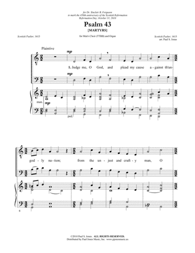 Psalm 43 (Judge Me, O God, and Plead My Cause) (arr. Paul S. Jones)