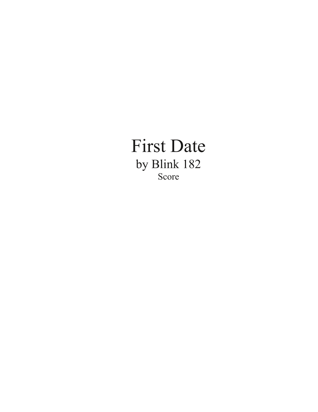 First Date (arr. Stephen W. Burch (ASCAP))