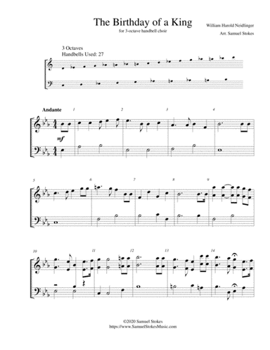 The Birthday of a King - for 3-octave handbell choir (arr. Samuel Stokes)