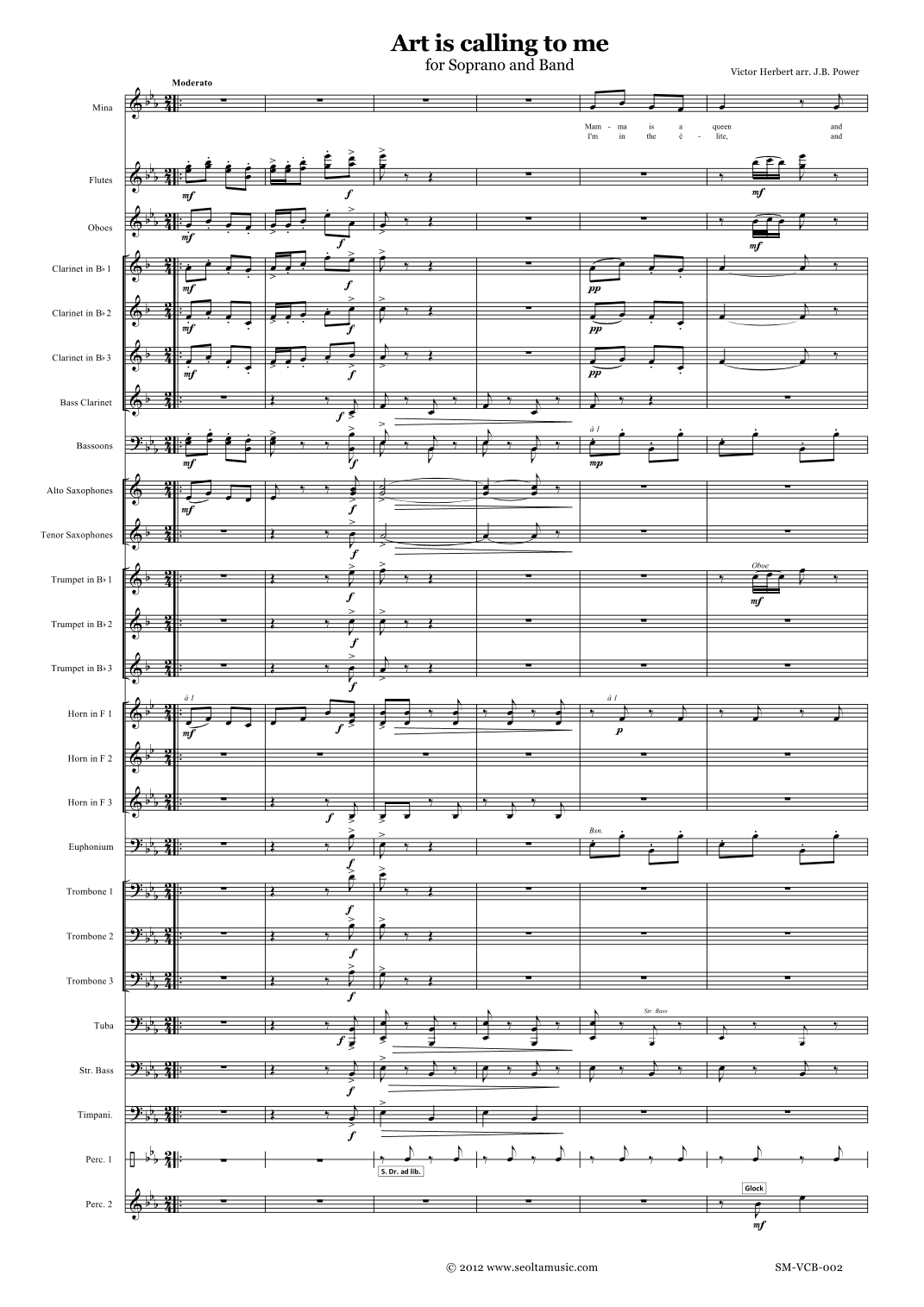 Art is calling for me (from 'The Enchantress') arranged for soprano voice and concert band (arr. J. B. Power)
